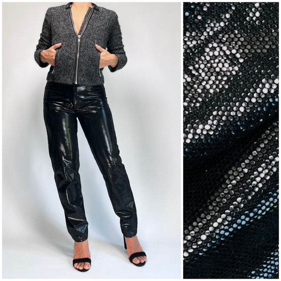 Dero by Rocco D'Amelio NY Womans Psnts Leather Suede Black Leather Pants - Picture 1 of 12